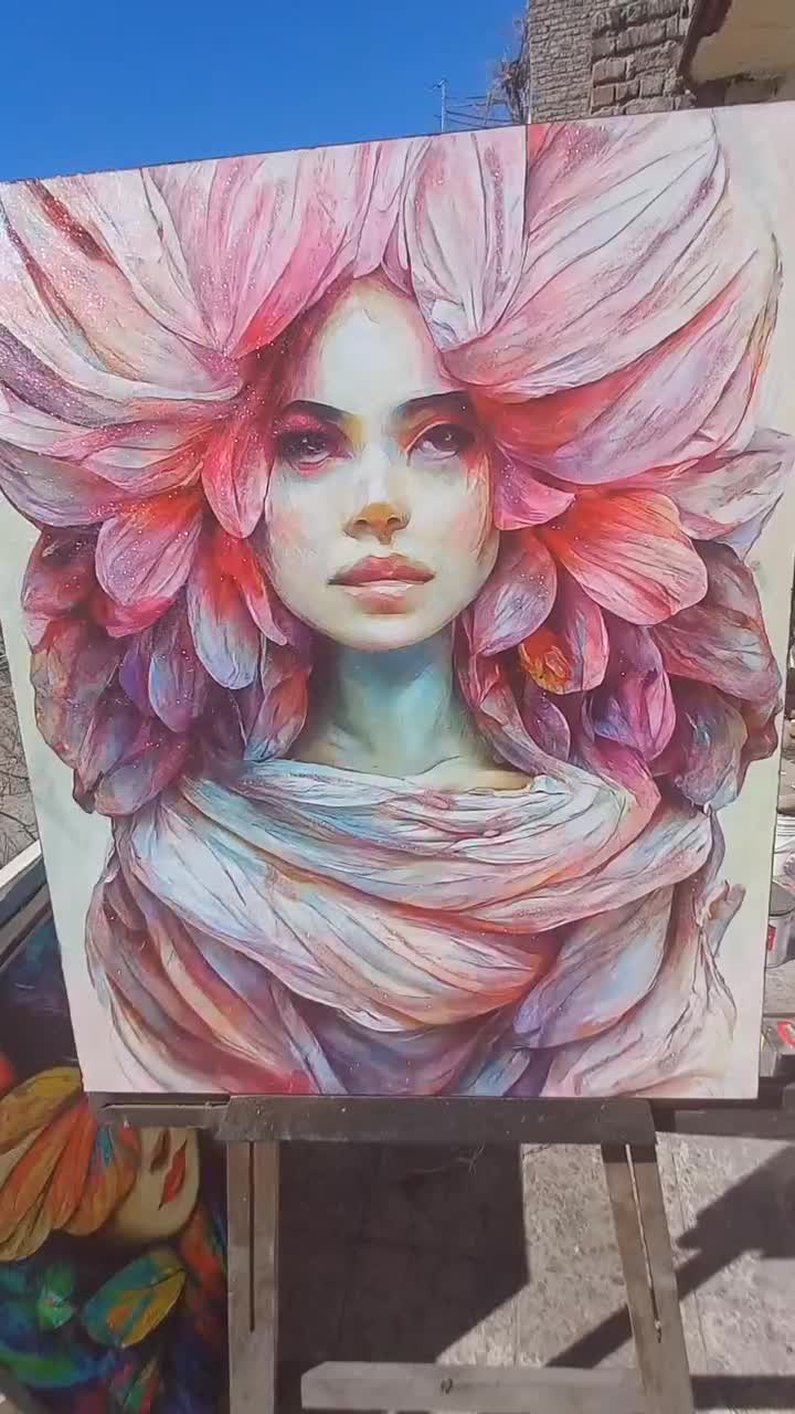 تابلو نقاشی رنگ روغن چاپ شاسی مدرن سوررئال چهره زن|تابلو، نقاشی، عکس|تهران, سردارجنگل|دیوار