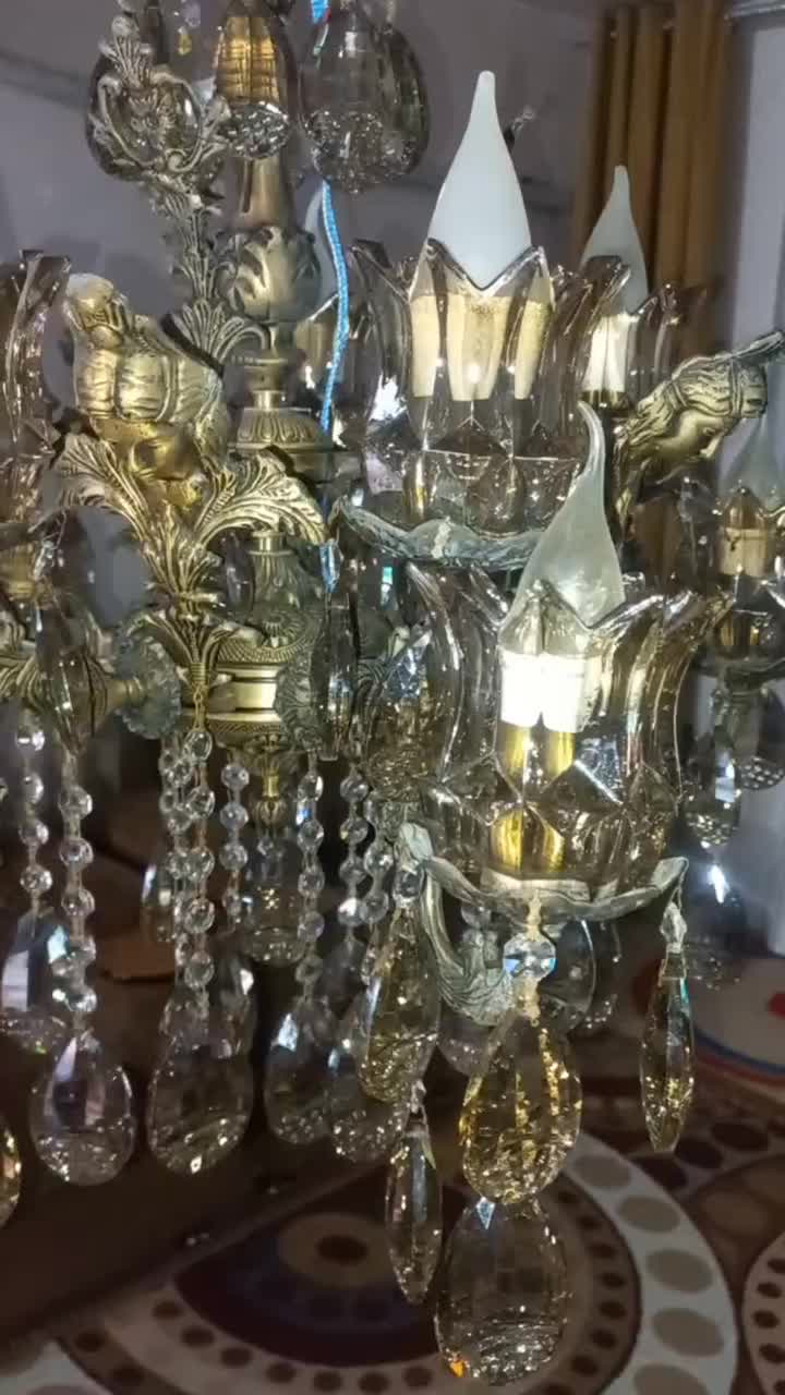 لوستر تمام برنجی به فروش|لوستر و چراغ آویز|رشت, استقامت ۲|دیوار