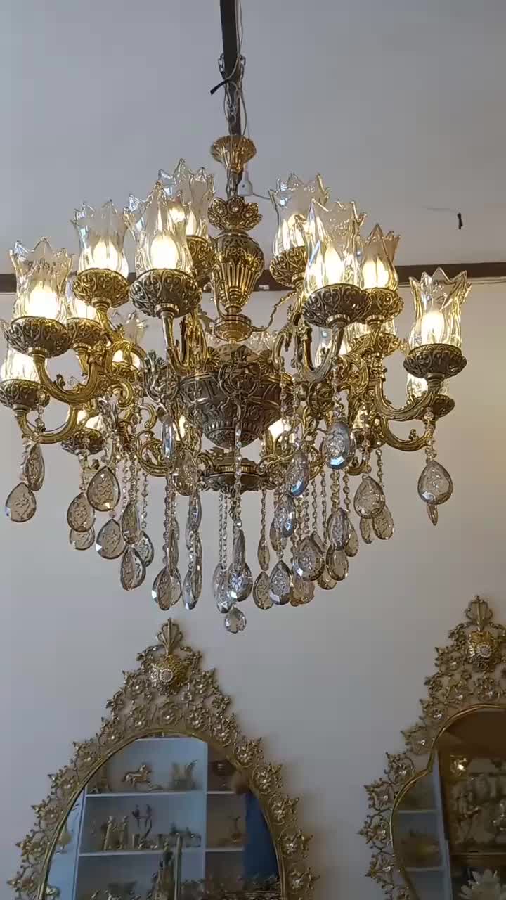 لوستر برنز سلطنتی|لوستر و چراغ آویز|قم, کاسه گران|دیوار