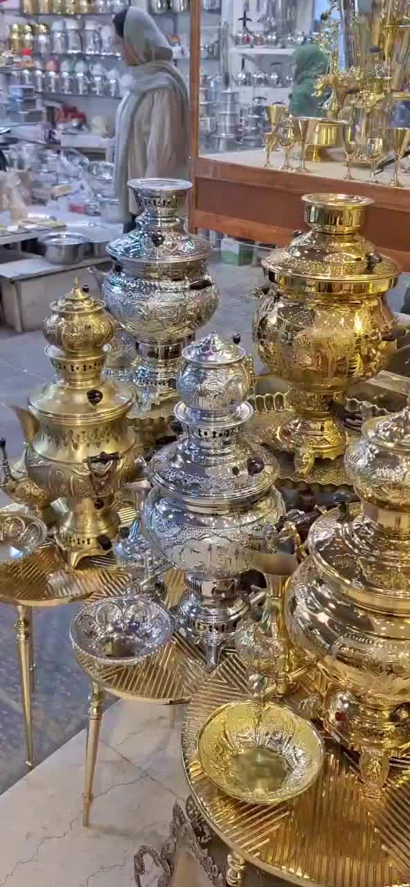 سماور گازی و برقی wod طرح نیلوفر سماور تمام برنجی|سماور، چای‌ساز، قهوه‌ساز|اصفهان, نقش جهان|دیوار
