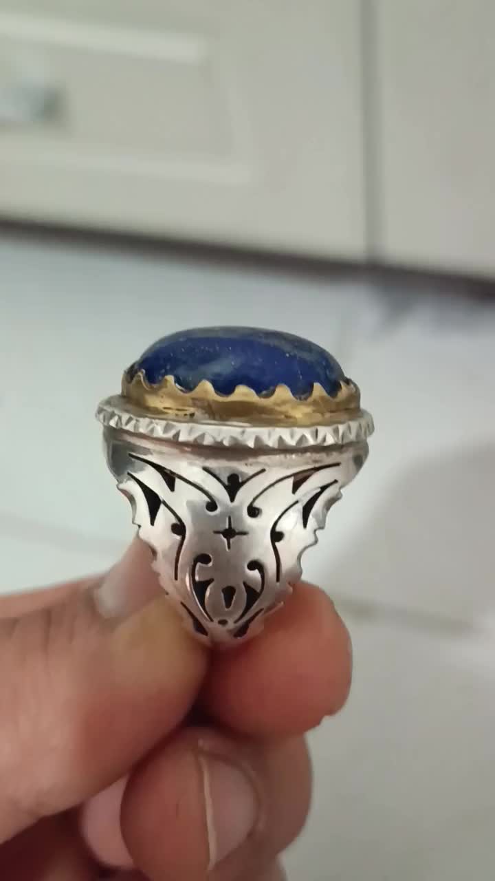 انگشتر لاجورد کار دست استاد شاهرخ یه کار واقعا خاص|جواهرات|فولادشهر, فولادشهر|دیوار