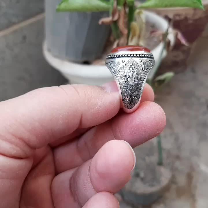 انگشتر عقیق سرخ یمنی|جواهرات|قم, باجک دو|دیوار