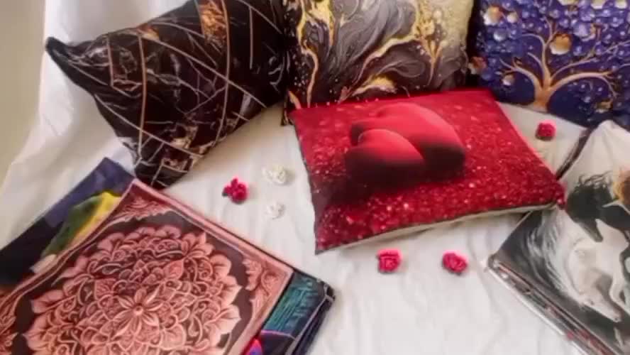 روبالشتی مخمل دو رو طرح رخساره کد 7995|رختخواب، بالش، پتو|قزوین, |دیوار