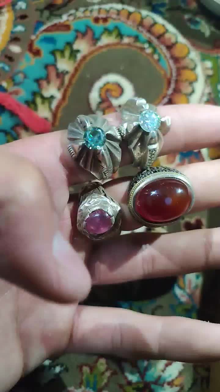 ۴تا انگشتر های نقره دستساز همگی یکجا فقط گرمی ۱۷۰|جواهرات|تهران, آرژانتین|دیوار