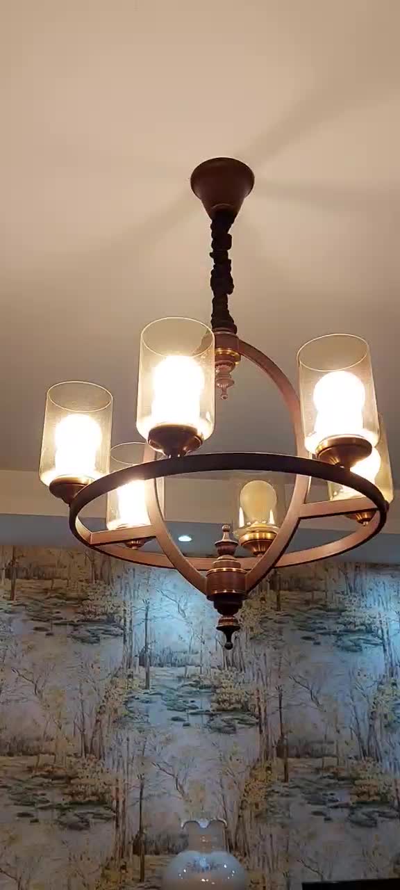 لوستر ۶ شاخه استیل رنگ ثابت وارداتی|لوستر و چراغ آویز|رشت, رشتیان|دیوار