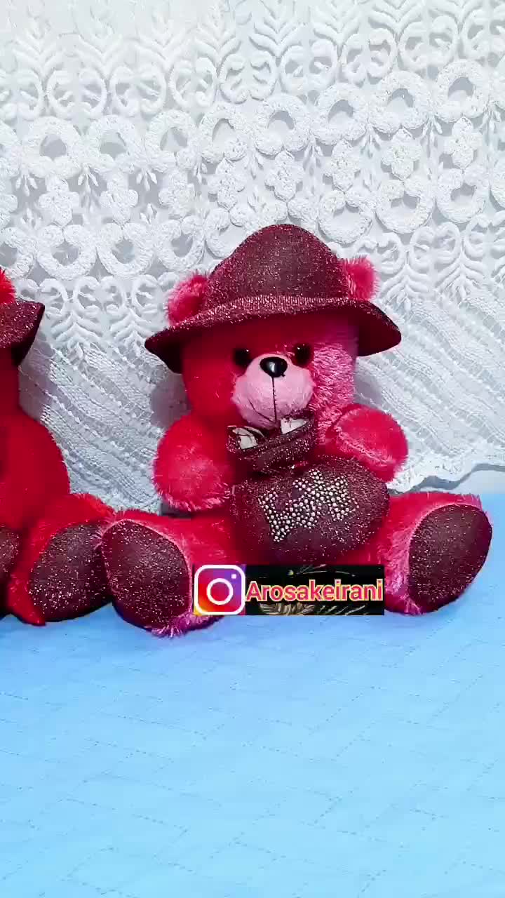 عروسک متوسط خرس کلاه کیسه دار قرمز ولنتاین|اسباببازی بچه|تهران, بهمن یار|دیوار