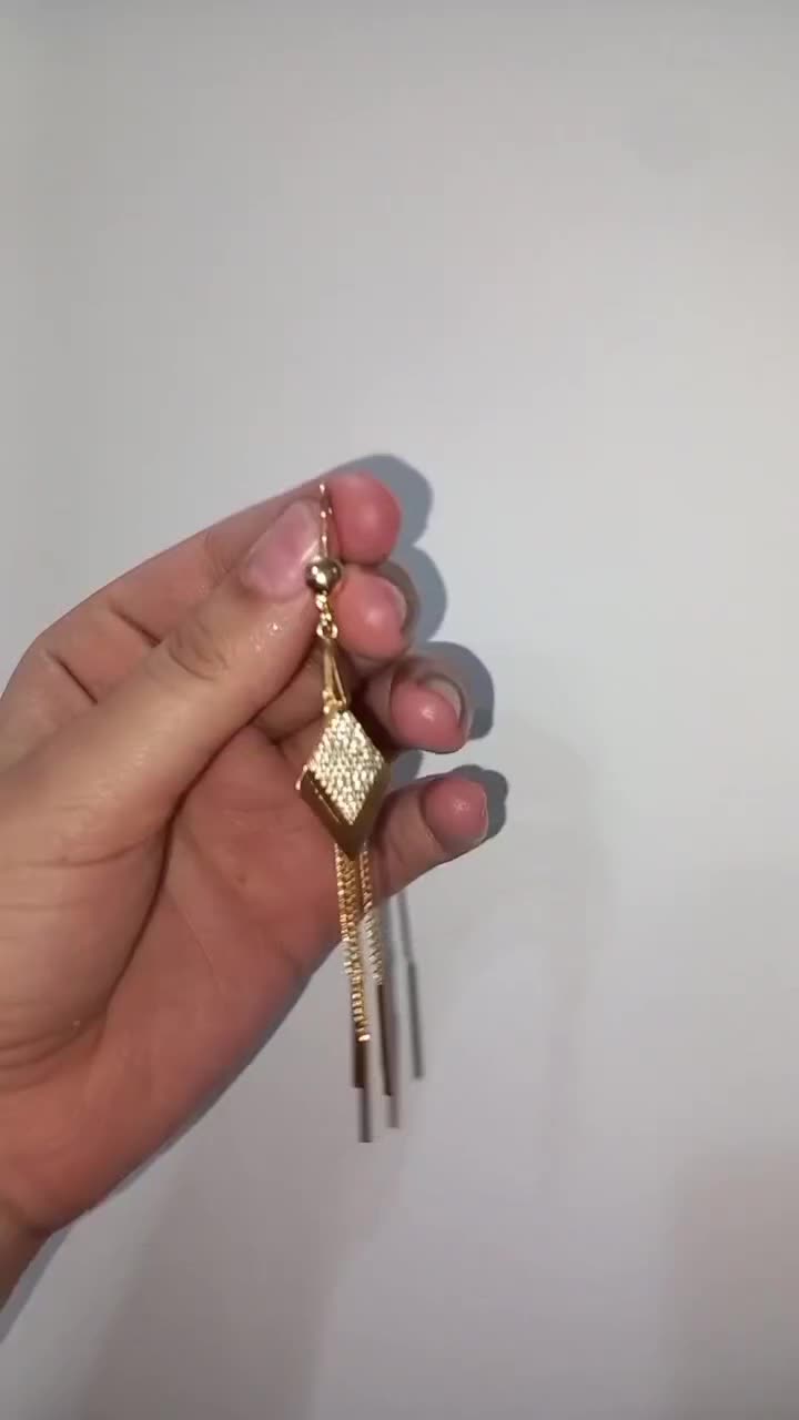 گوشواره ژوپینگ  آبکاری طلا اصل کاملا نونو|بدلیجات|قم, سرحوض|دیوار