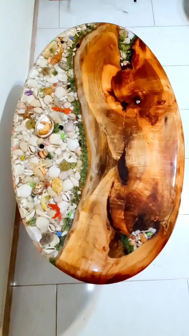میز جلومبلی اوشن گلس(چوب و رزین فوق شفاف)|مبلمان خانگی و میز عسلی|تهران, جیحون|دیوار
