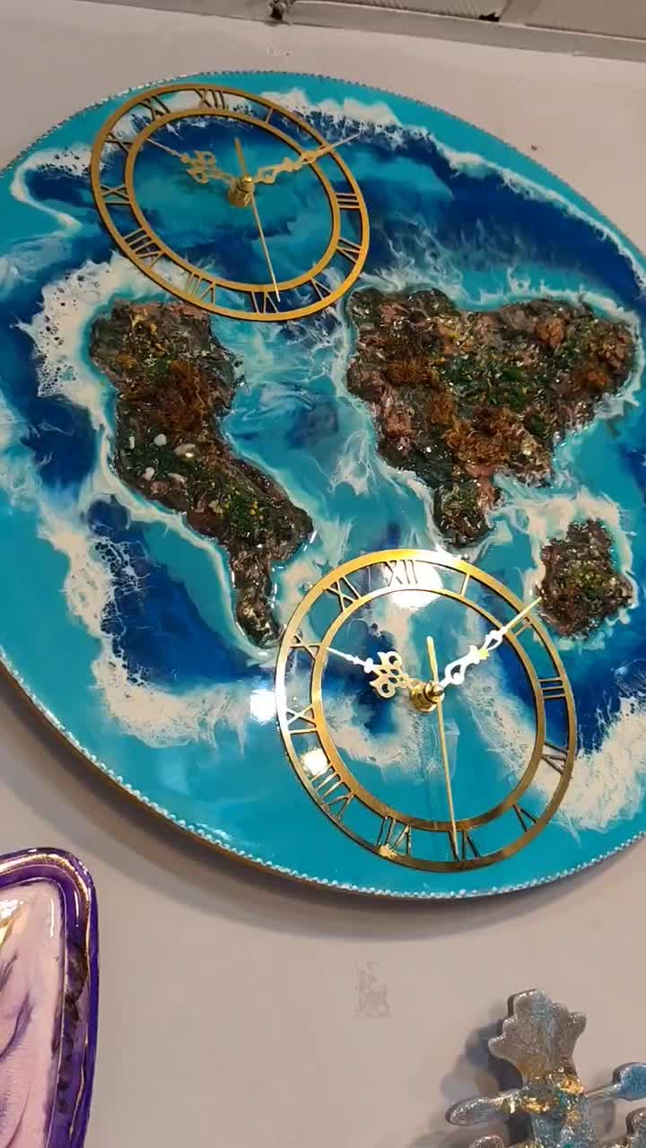 ساعت دیواری دو موتوره طرح جزیره|ساعت دیواری و تزئینی|تهران, مجیدیه|دیوار