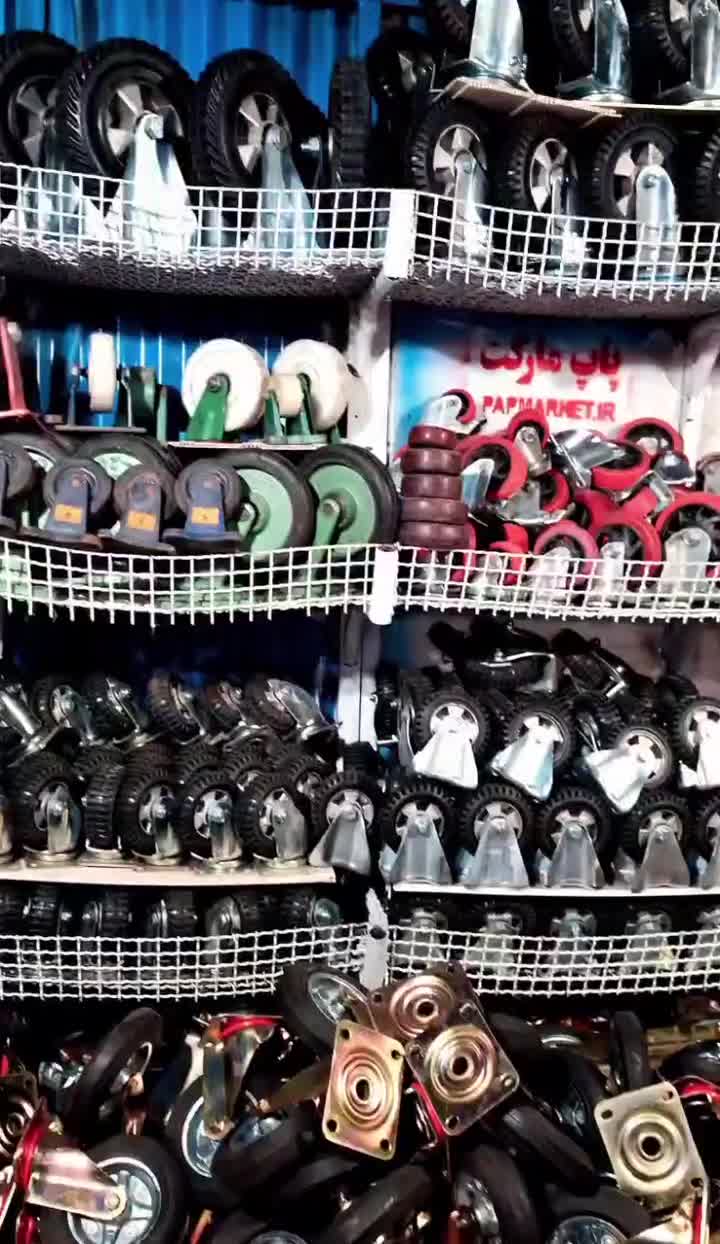 چرخ صنعتی نارنجی گردان ترمز دار بادی زباله ژله ای|ابزارآلات|تهران, صالحآباد شرقی|دیوار