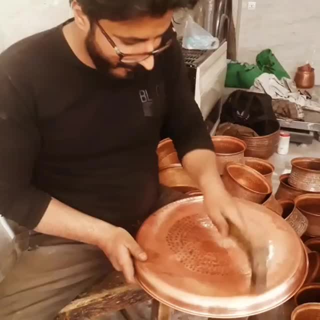 چکش زنی ظروف مسی دست ساز|خدمات پیشه و مهارت|برخوار, |دیوار