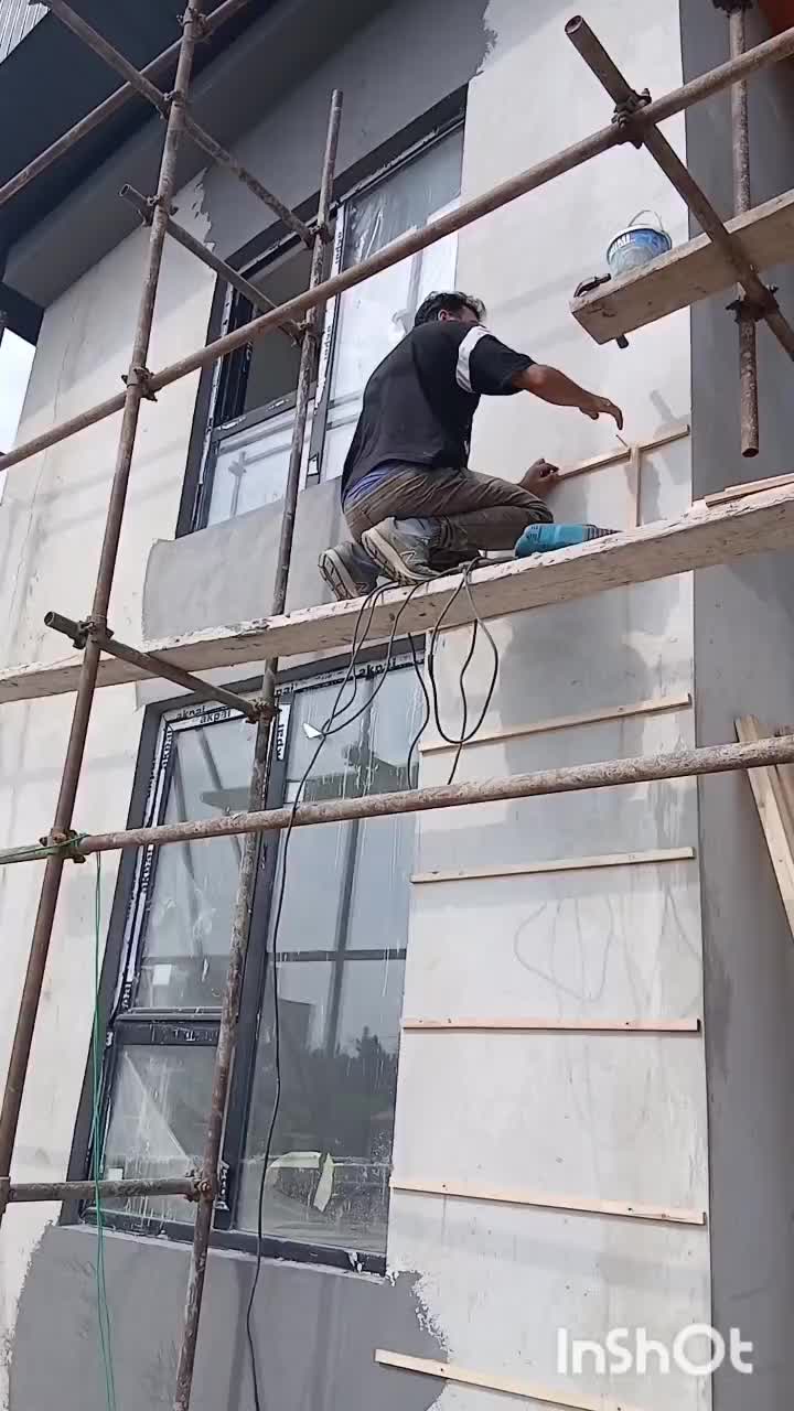 نصب چوب ترمو نما ساختمان و داخل کلبه سوئیسی|خدمات پیشه و مهارت|رشت, منظریه|دیوار