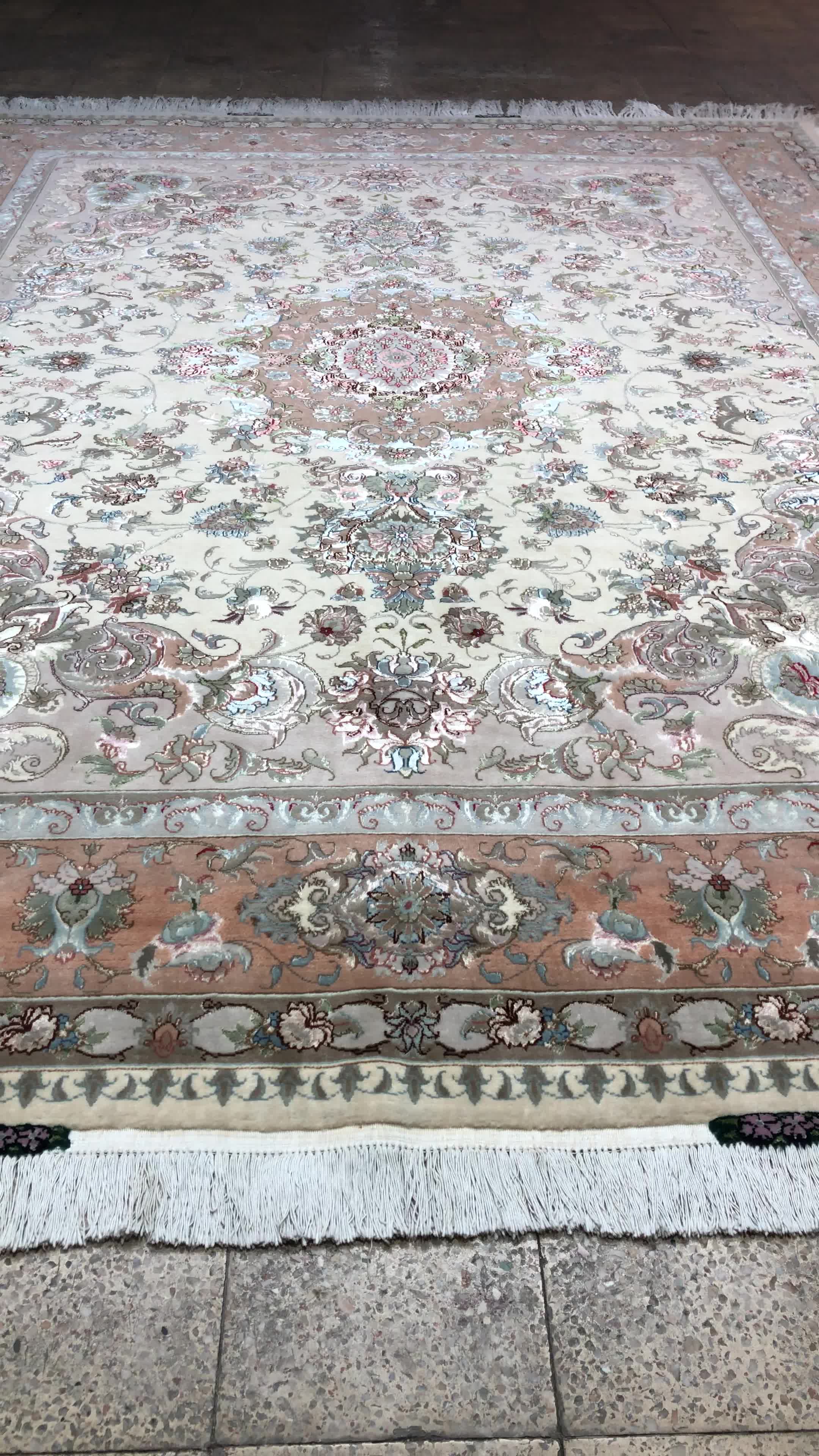 (فرش فرزین)فرش۱۲متری دستباف،نقشه نوین فر،گل ابریشم|فرش|تبریز, |دیوار