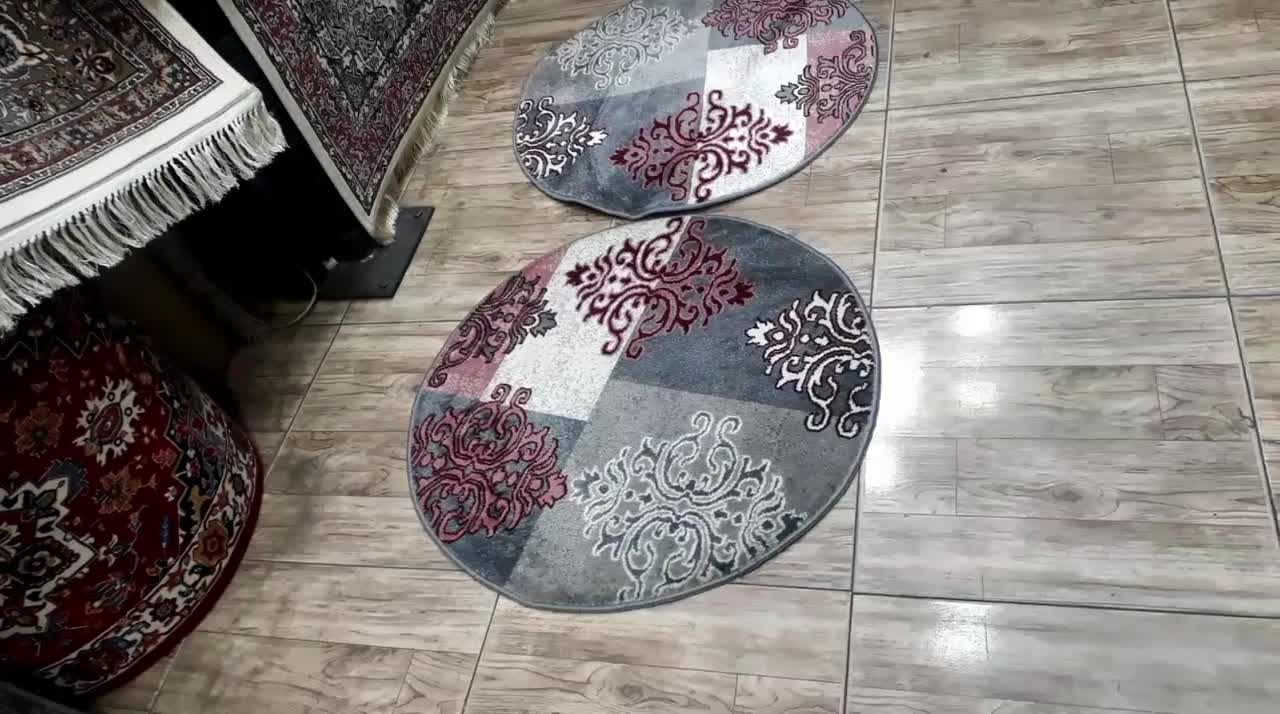 فرش دایره سایز ۸۰×۸۰ فرش گرد فانتزی طوسی ضخیم|فرش|تبریز, |دیوار