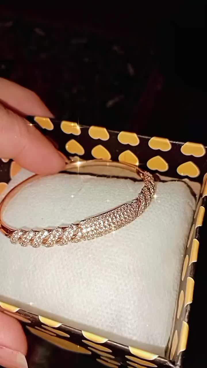 دستبند ژوپینگ فول نگین  آب طلا خورده نونونو|بدلیجات|همدان, |دیوار