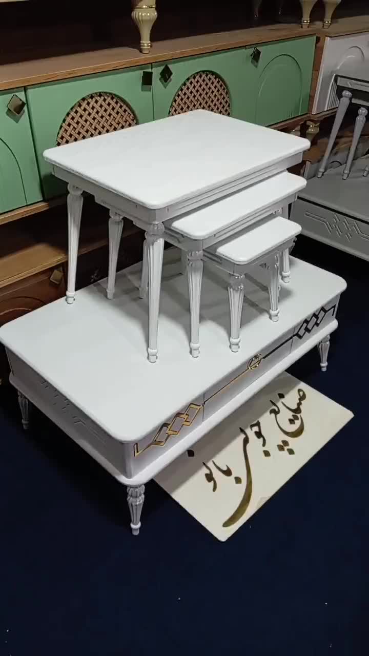حراج جلومبلی کشودار با سه عدد عسلی در ۵ رنگ زیبا|مبلمان خانگی و میز عسلی|قم, قلعه کامکار|دیوار