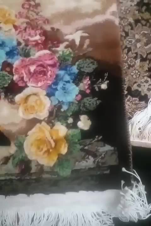 تابلو فرش دستبافت گل و گلدان سفالی|تابلو فرش|تهران, شهرک دانشگاه|دیوار