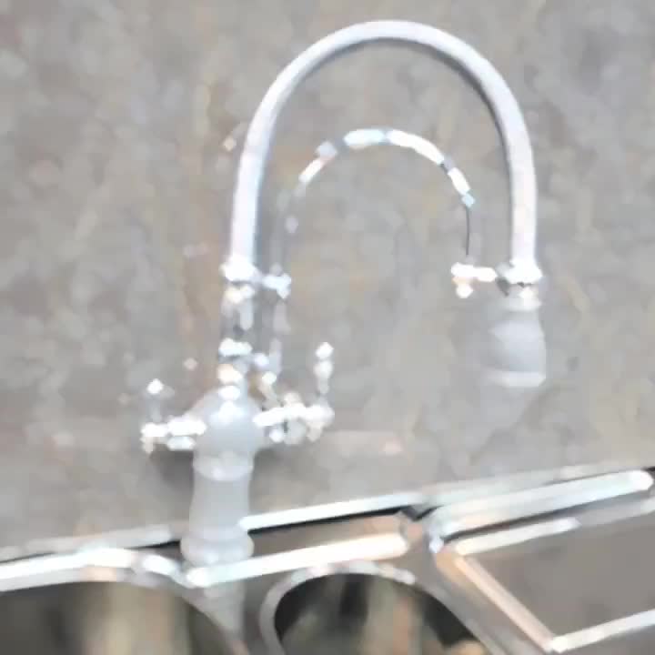 شیر سینک دومنظوره فنردار سفید کروم|مصالح و تجهیزات ساختمان|رشت, پارک شهر|دیوار