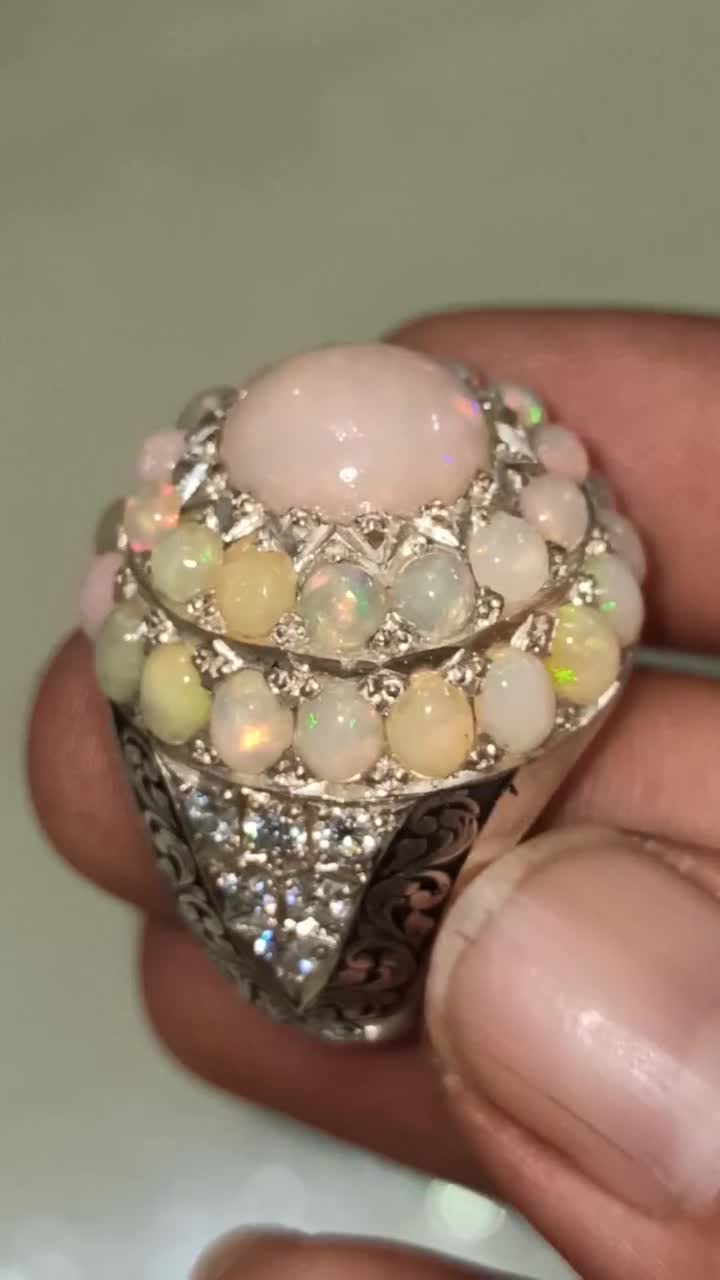 انگشتر کلکسیونی دور نجف و فیروزه نیشابور اوپال|جواهرات|قم, پردیسان|دیوار