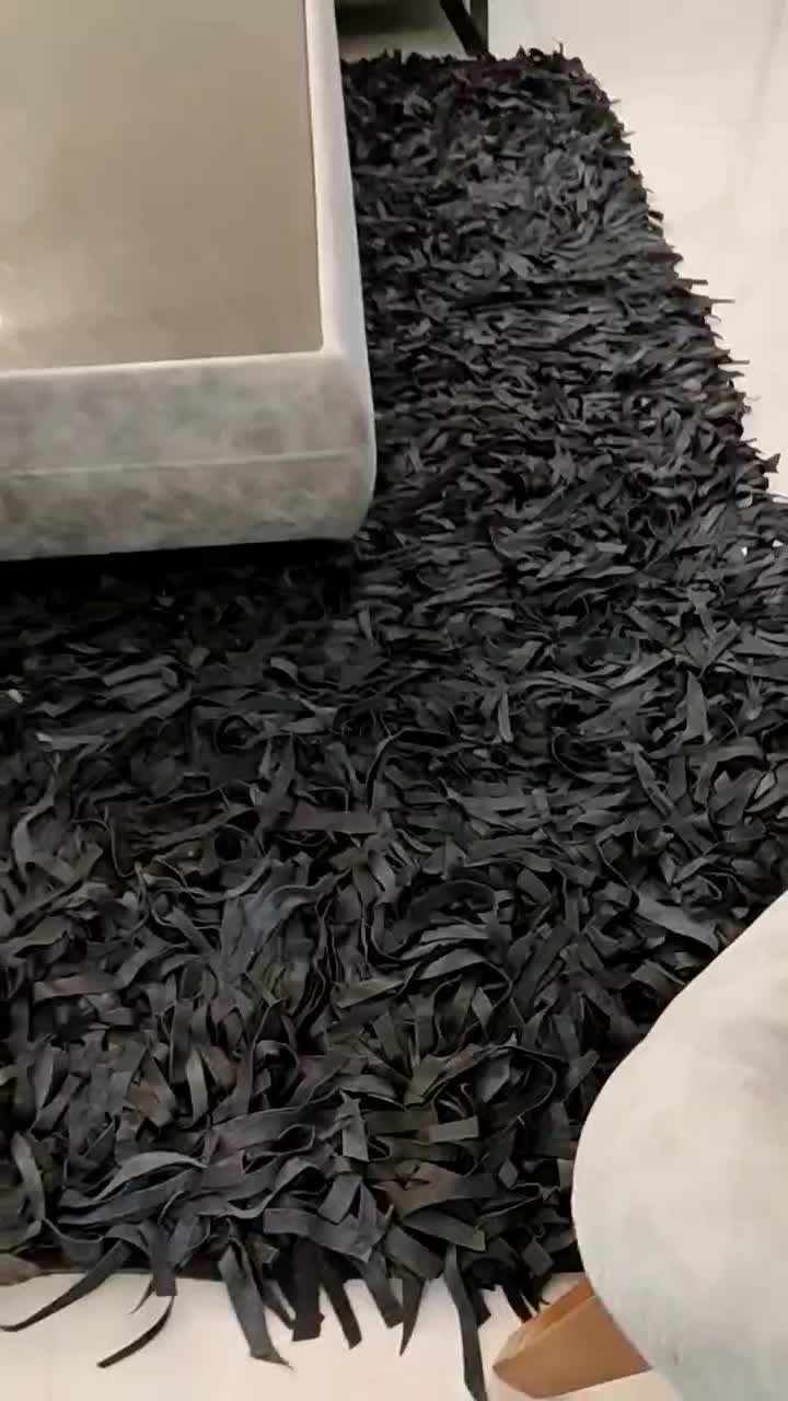 دایره شگی پرز بلند تمام چرم مشکی پادری|پادری|مشهد, هنرستان|دیوار