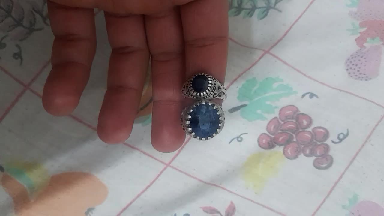 یاقوت کبود برمه دوتا باهم نقره ۹۲۵|جواهرات|خمینی‌شهر, |دیوار