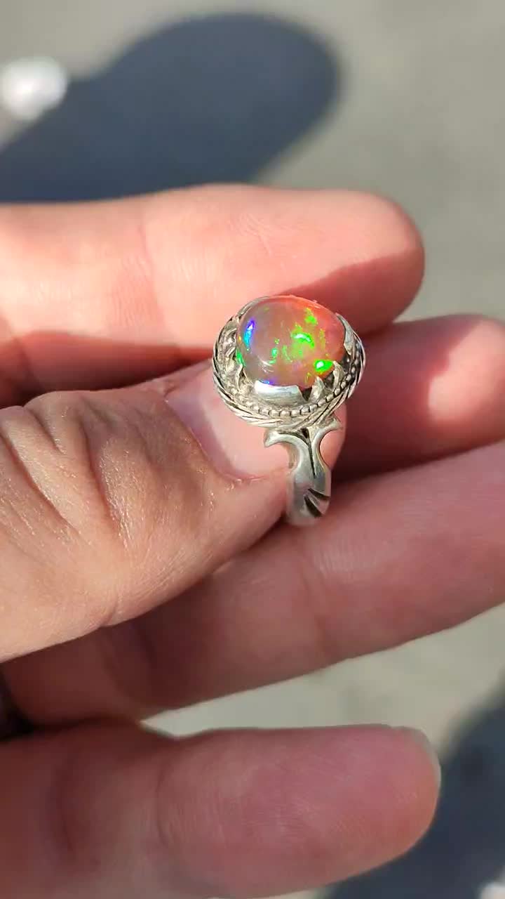 انگشتر نقره دست ساز طهران فدک سنگ اوپال|بدلیجات|تهران, نیروی هوایی (پیروزی)|دیوار