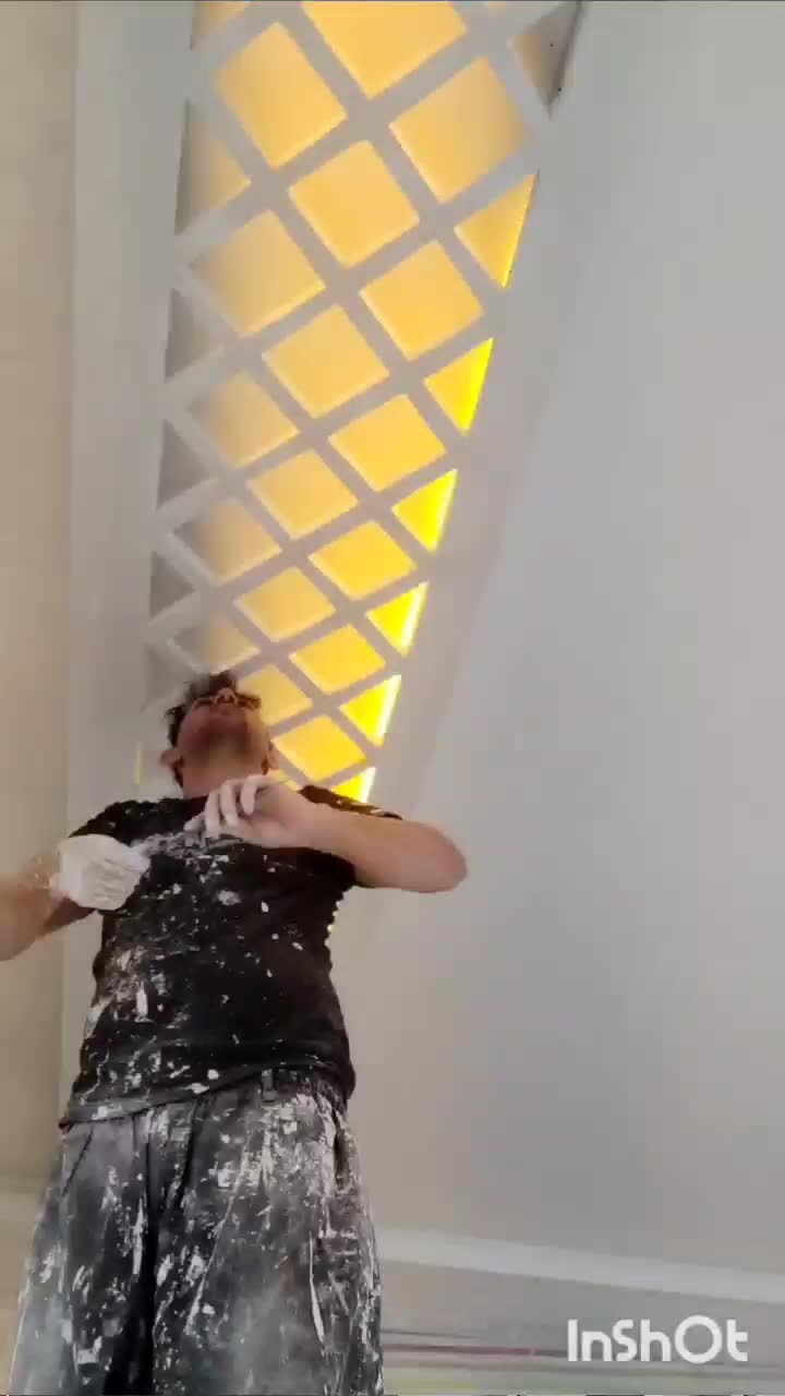 گچکاری نور مخفی ساده سفید و گچ خاک|خدمات پیشه و مهارت|اردبیل, |دیوار