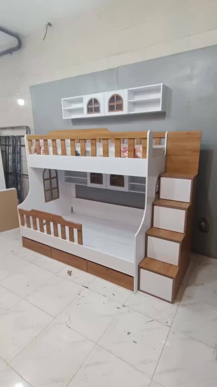تخت دوطبقه زیبا مدل D-073N|تخت و سرویس خواب|رشت, جانبازان|دیوار