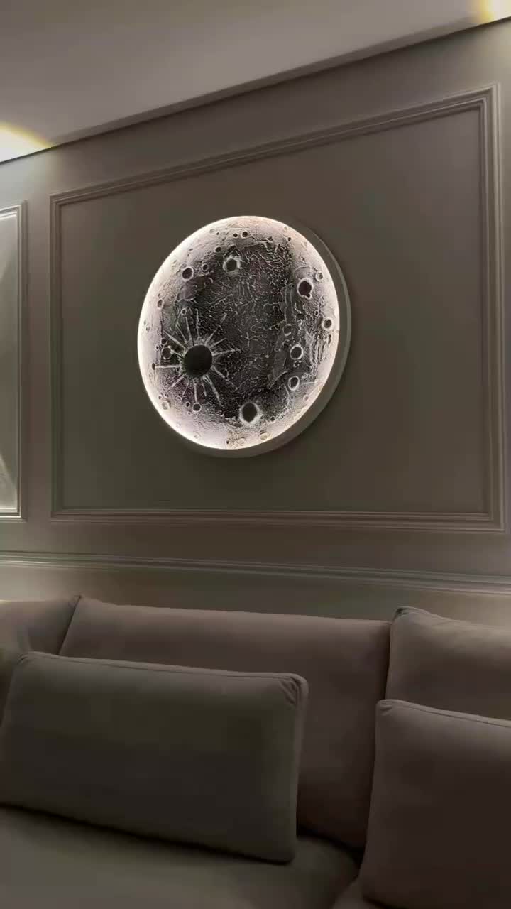 تابلو و اینه و ساعت ماه نورپردازی شده|تابلو، نقاشی، عکس|کرمانشاه, |دیوار