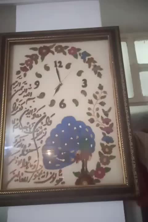 یک عدد تابلو وان یکاد وساعت پته ای|تابلو فرش|بافق, |دیوار