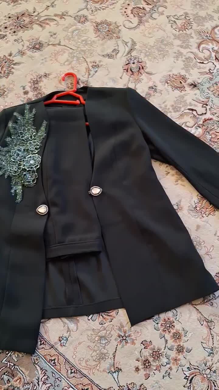 کت وشلواررنگ یشمی جنس کرپ خیلی خوب مزون دوز|لباس|نوشهر, |دیوار