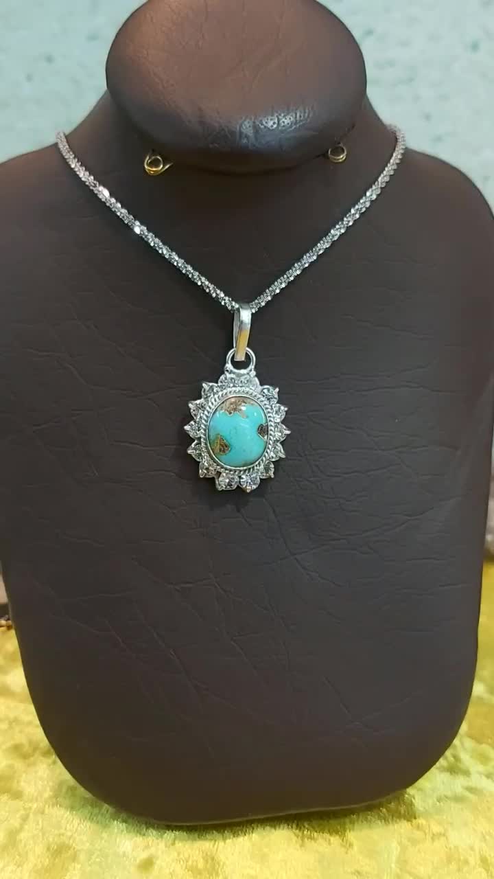 گردنبند فیروزه قاپ نقر.ه|بدلیجات|کرمانشاه, |دیوار