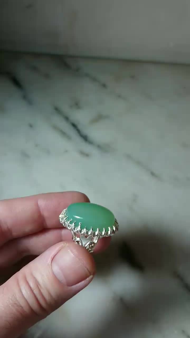 انگشتر عقیق سبز روشن|جواهرات|تهران, دستغیب|دیوار