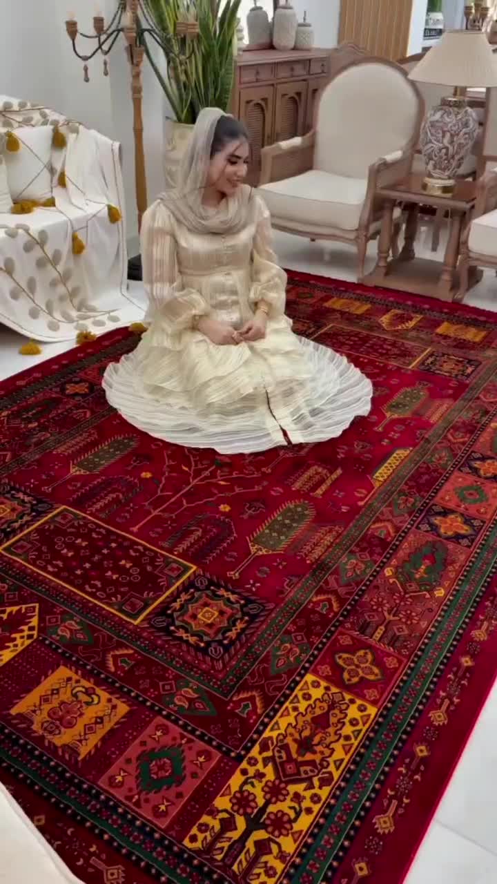 فرش سروناز قشقایی با رنگ قرمز اناری ۱۲و۹و۶ متری|فرش|قم, باجک دو|دیوار