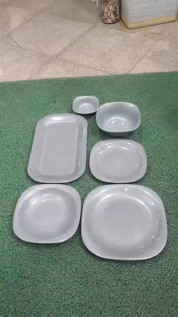 سرویس ملامین رنگ طوسی 4گوش قیمت قبل|ظروف سرو و پذیرایی|مشهد, کارمندان دوم|دیوار