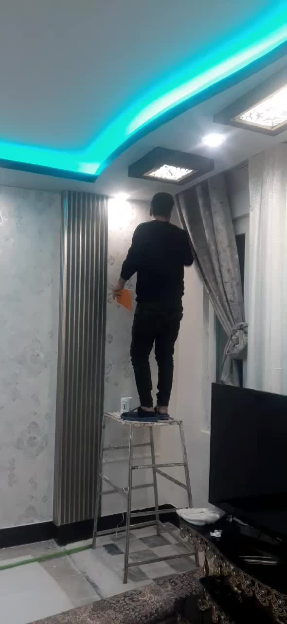 کاغذ دیواری کناف پوستر ۳بعدی  کفپوش پارکت|خدمات پیشه و مهارت|الشتر, |دیوار