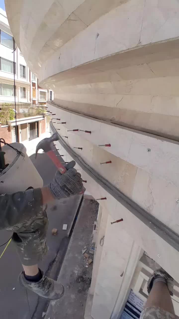 پیچ رولپلاک سنگ/نماکار/باطناب راپل بدون داربست|خدمات پیشه و مهارت|قزوین, |دیوار