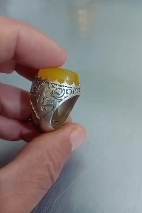 انگشتر نقره قلمکاری|جواهرات|مبارکه, |دیوار