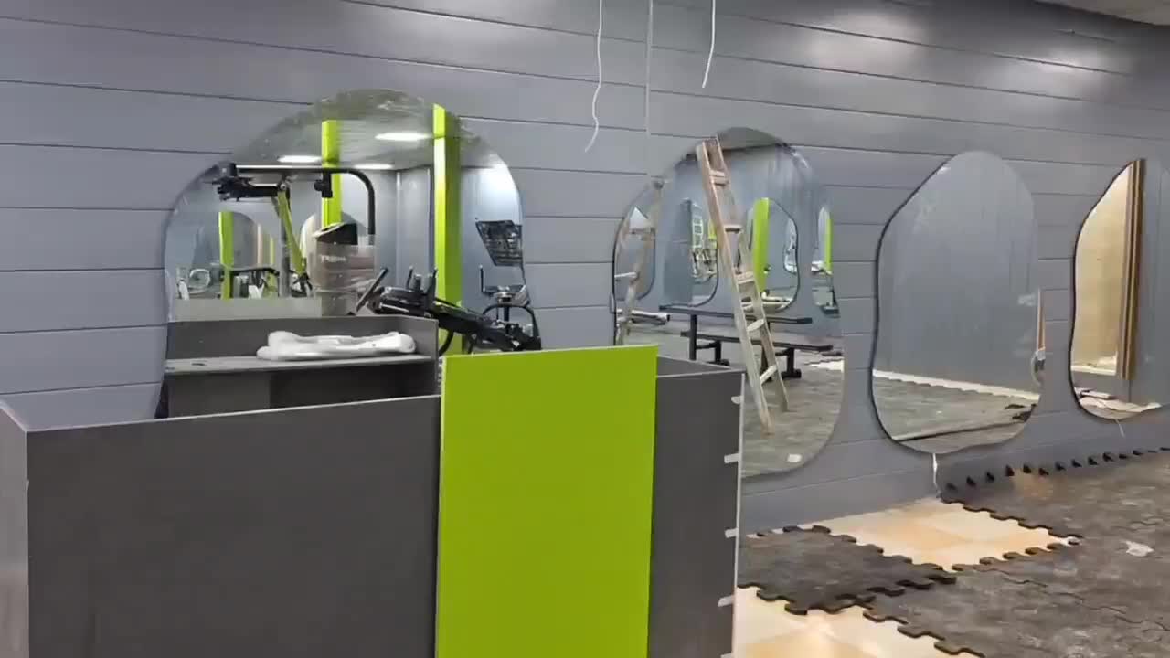 آینه بک لایت گرد مستطیل مناسب باشگاه بدنسازی سالن|آینه|همدان, |دیوار