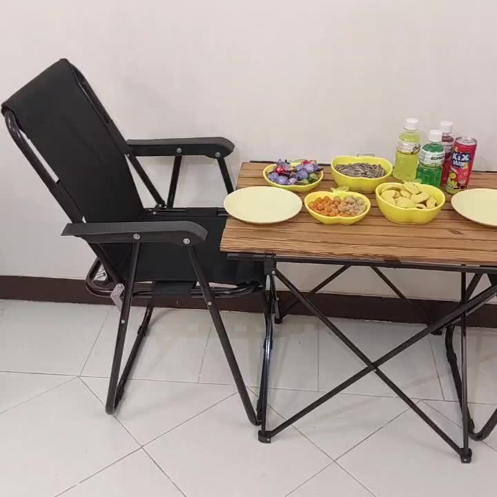 میز صندلی تاشو ست چهارنفره با میز چوبی کم جا|کوهنوردی و کمپینگ|قم, شهرک فاطمیه|دیوار