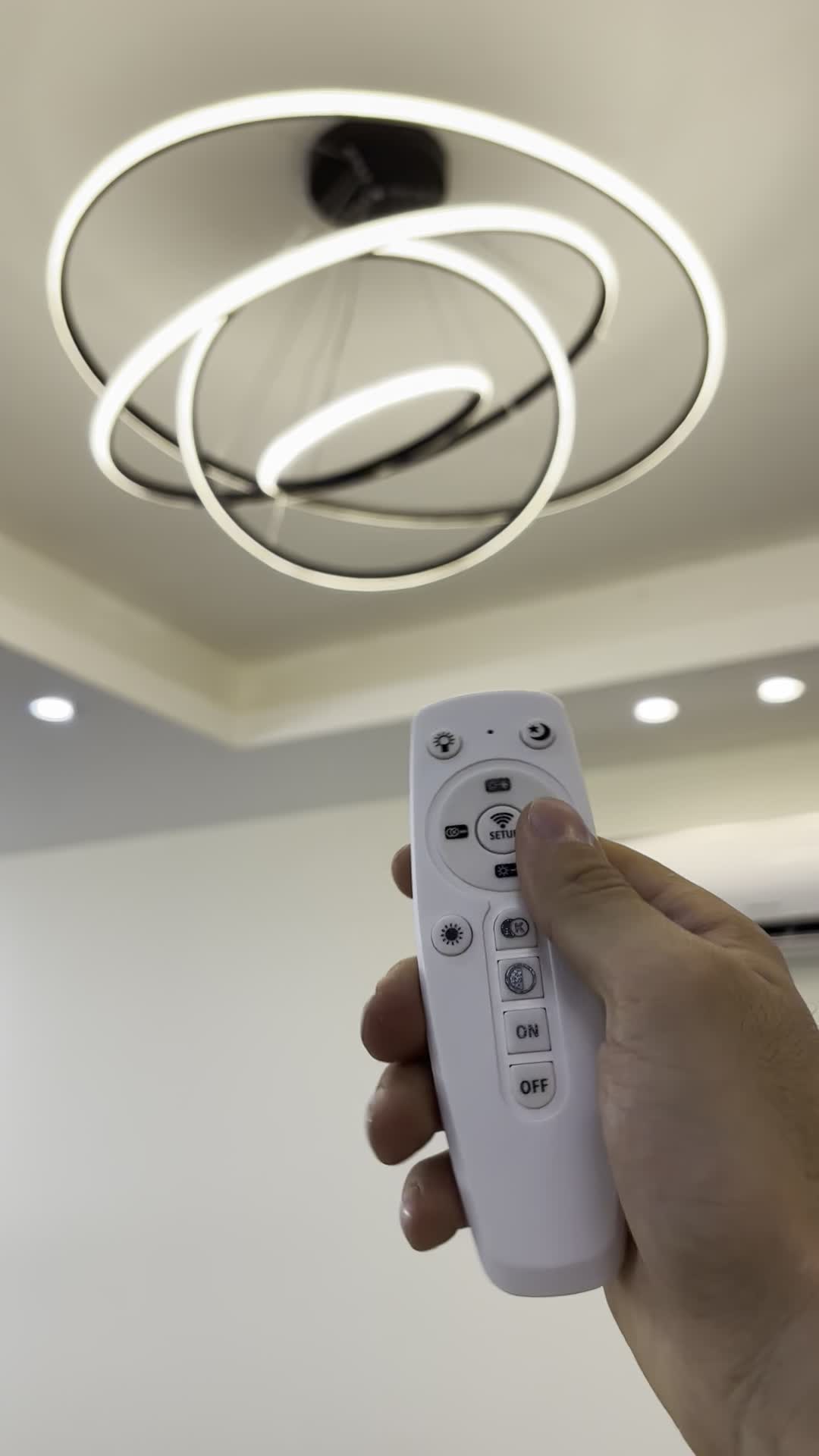 تولیدی لوستر ۳ حلقه مدرن ریموت دار|لوستر و چراغ آویز|تهران, لاله زار|دیوار