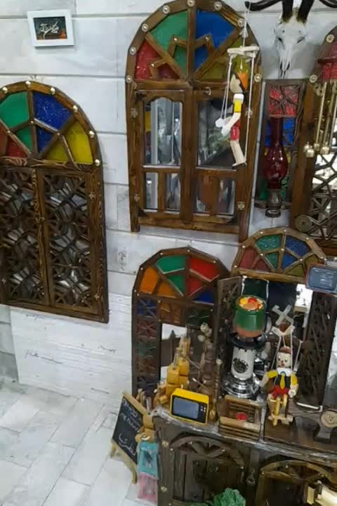 آیینه پنجره چوبی سنتی شمعدان دیوارکوب|آینه|تهران, پرستار|دیوار
