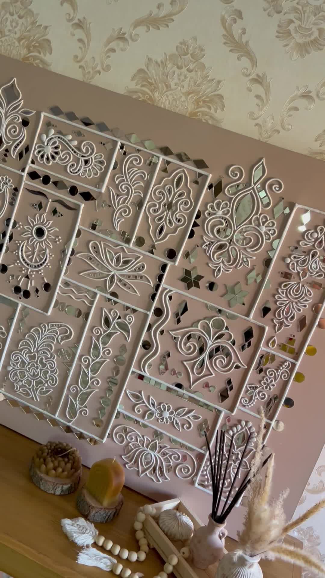 تابلو آینه ای تماما کار دست|تابلو، نقاشی، عکس|یزد, |دیوار