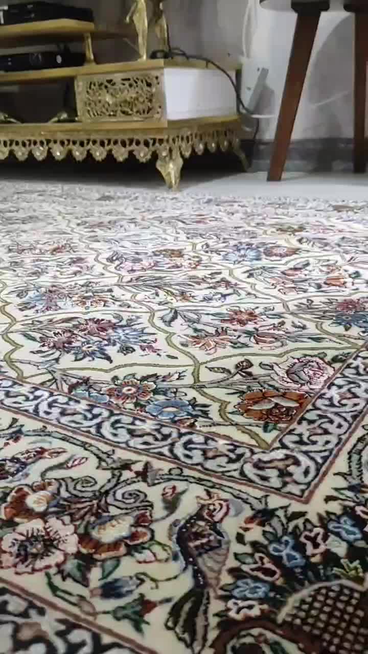 قالیچه دستباف اصفهان اعلا ۷۰ رج|فرش|کرمانشاه, |دیوار