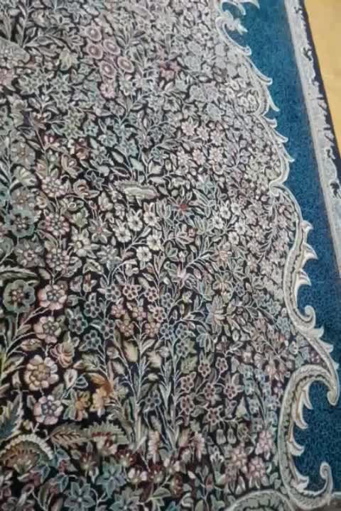 جفت قالی ماشینی طرح جنگلی در حد نو|فرش|ماهان, |دیوار