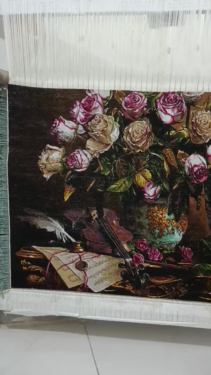 تابلوفرش گل و ویولون|تابلو فرش|ملارد, |دیوار