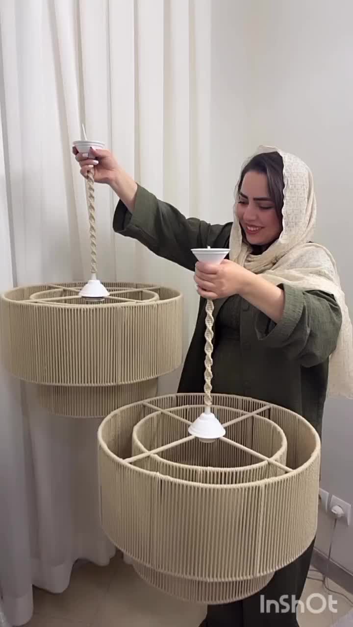 ساخت لوستر مکرومه و بوهو|لوستر و چراغ آویز|ری, دیلمان|دیوار