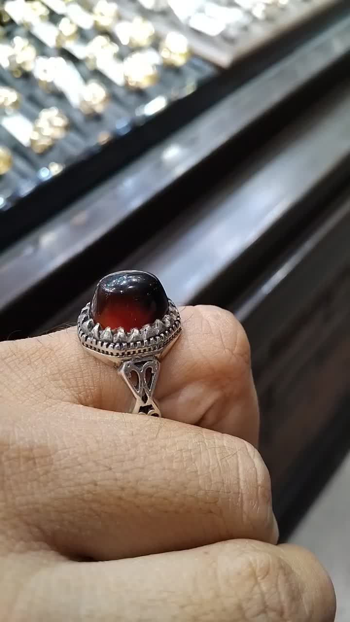 انگشتر سنگ عقیق|جواهرات|رشت, استادسرا|دیوار