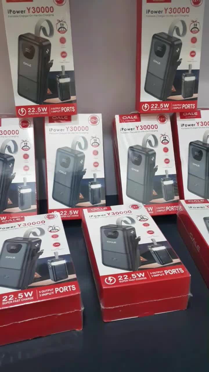 پاوربانک اورجینال Y 30000 فست شارژ چراغ دار|لوازم جانبی موبایل و تبلت|تهران, اسکندری|دیوار