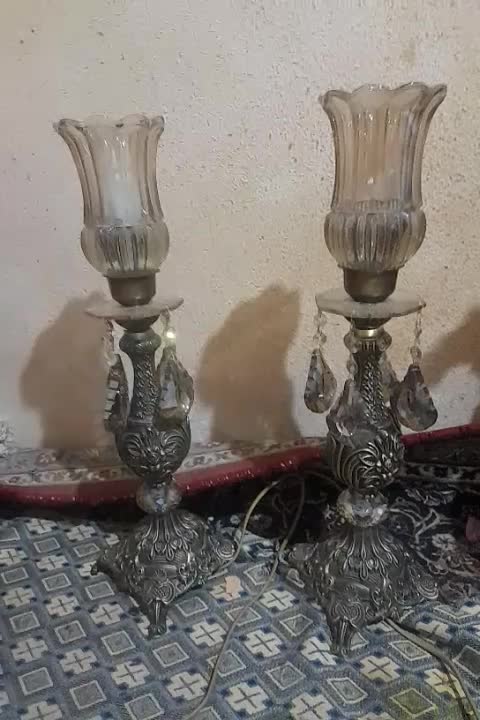 یک جفت شمعدانی سلطنتی شرابه ای طرح جدید|لوستر و چراغ آویز|تهران, دولاب|دیوار